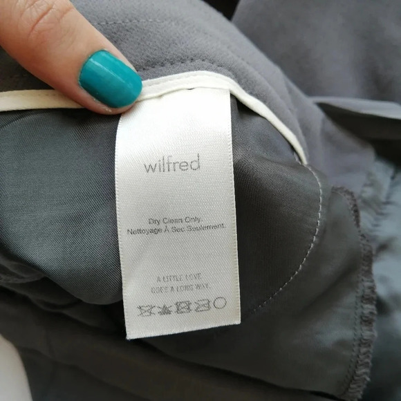 Aritzia Wilfred Allant Crepe Cropped Gray Trouser Pants Neutral Professional 2 - Picture 13 of 16